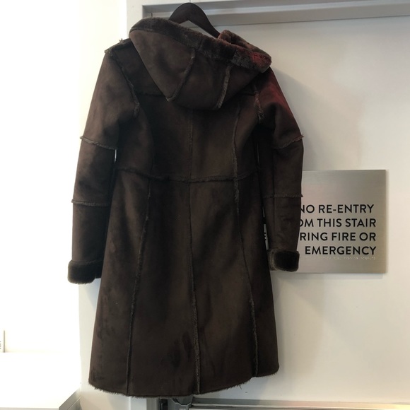 Faux Sherling Brown Coat - Picture 2 of 6